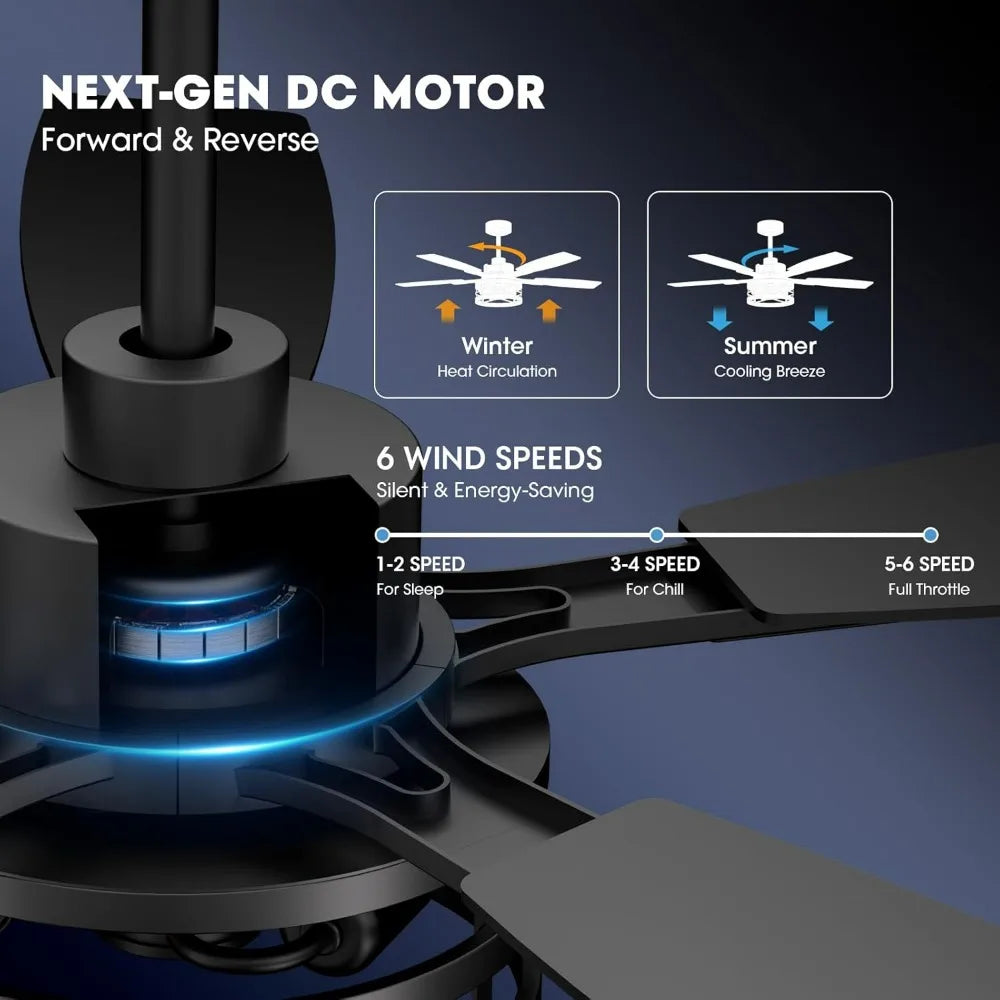 Rustic 52-Inch Ceiling Fan with Integrated LED Lights and Remote Control for Home and Outdoor Spaces