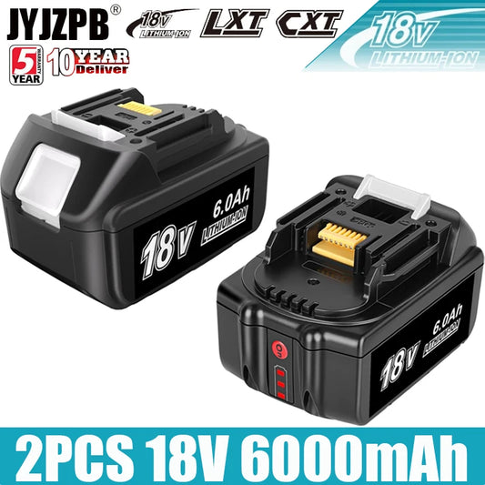 Makita Rechargeable Power Tool Battery, LED Lithium-ion, 6.0 Ah 18V LXT BL1860B BL1860BL1850 BL1830