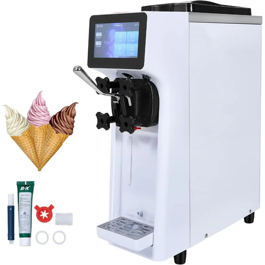 VEVOR Commercial Ice Cream Maker, 10-20L/H Yield, 1000W Countertop Soft Serve Machine w/ 4.5L Hopper