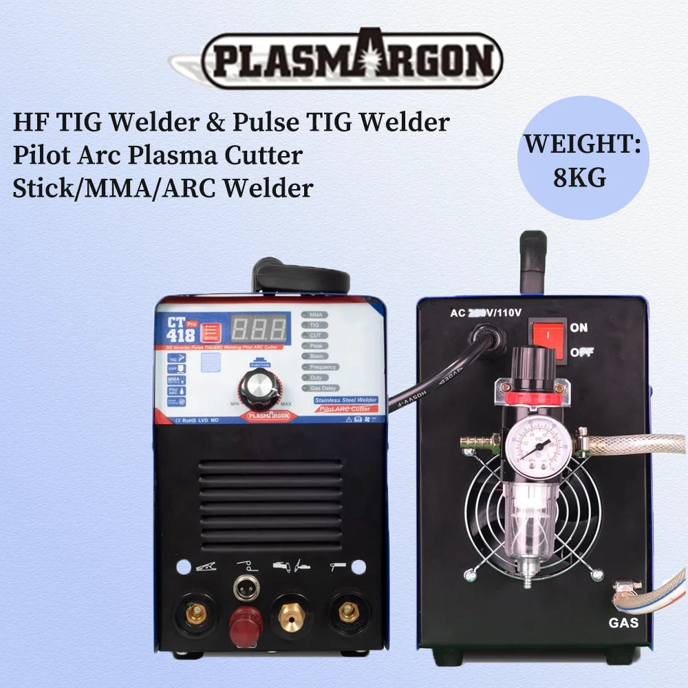 Plasmargon 4 in 1 Welding Machine CT418P TIG/CUT/MMA/PULSE Multifunction Pilot Arc Plasma Cutting