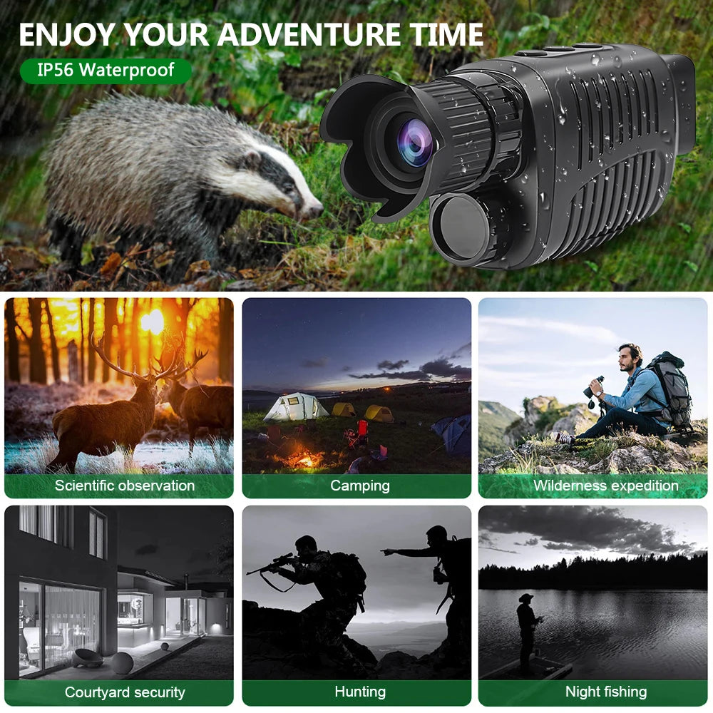 Monocular Night Vision 1080P HD Infrared Camera 5X Digital Zoom Telescope Full Darkness 300m