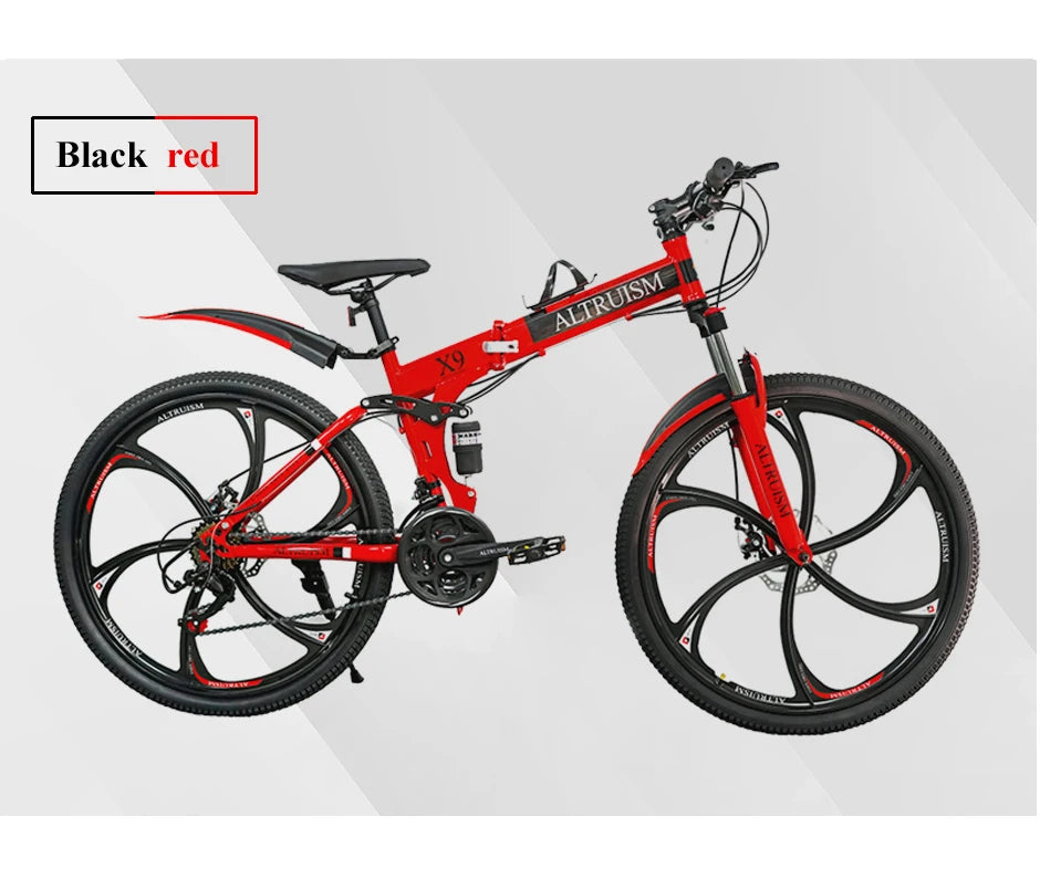 26 Inch Mountain Bike 21 Speed Dual Suspension Adult Bicycle with Adjustable Disc Brake