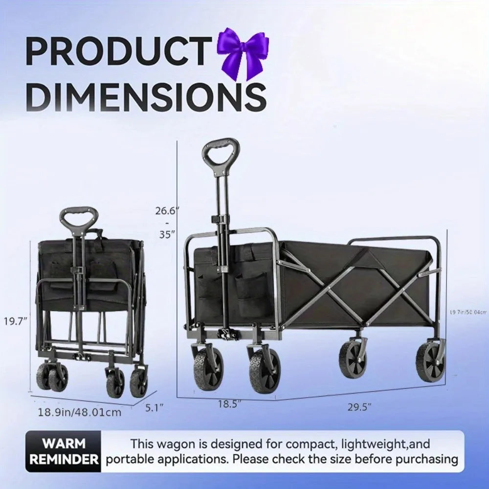 1PC Collapsible Foldable Wagon Cart, Car storage Heavy Duty Utility With All-Terrain Wheels