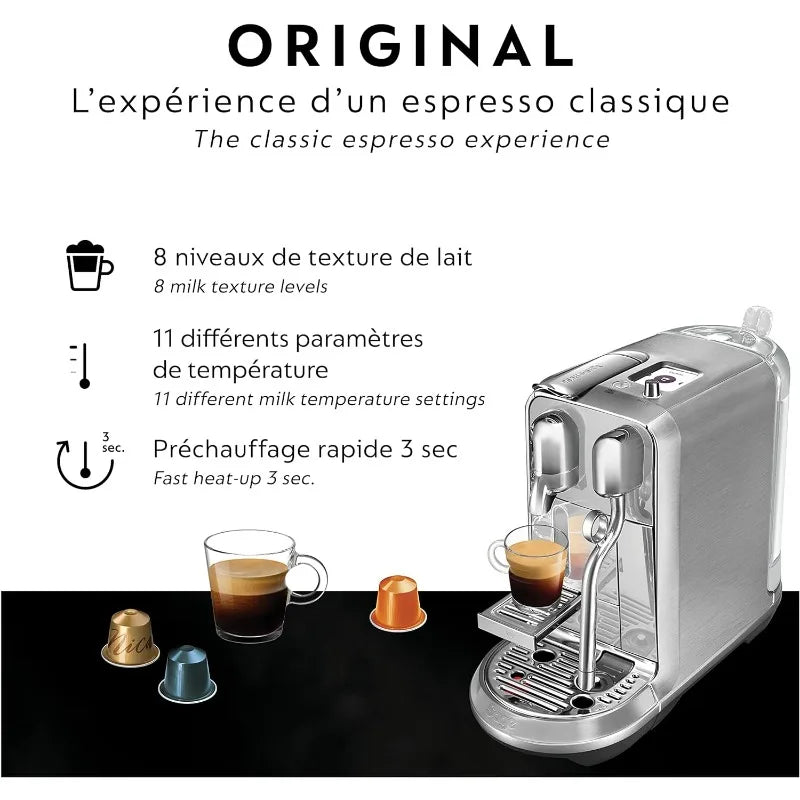 Breville Nespresso Nespresso Creatista Plus Coffee Espresso Machine, Brushed Stainless Steel