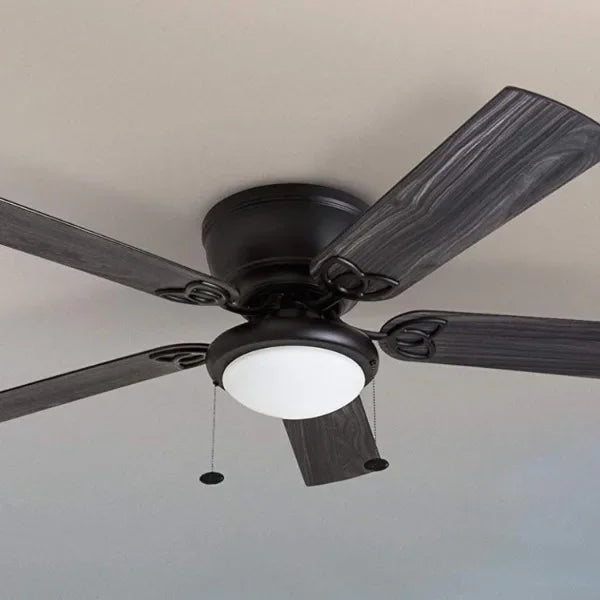 Prominence Home Benton, 52 Inch Traditional Flush Mount Indoor LED Ceiling Fan with Light