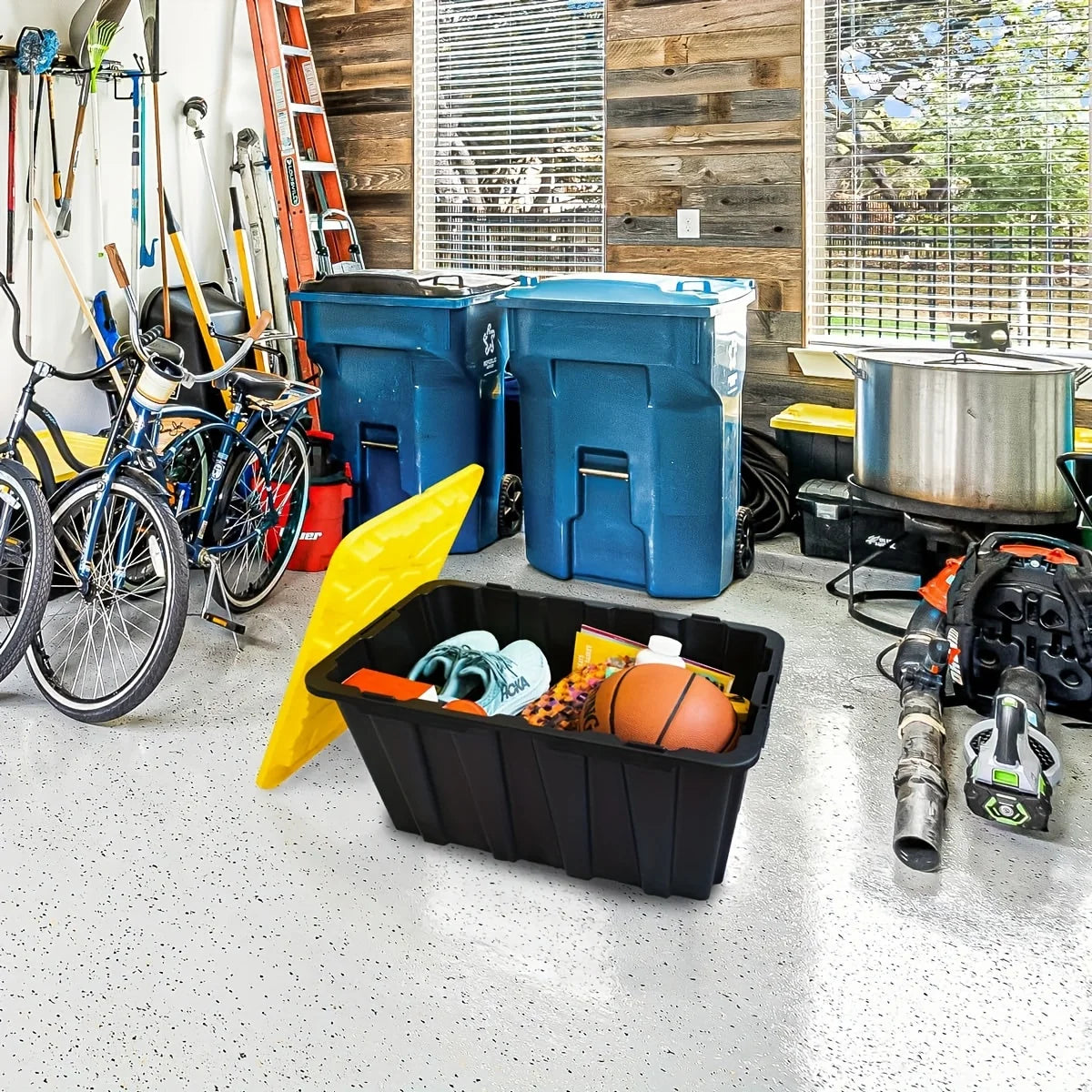 4pcs 17 Gallon Plastic Storage Bin Tote Organizing Container with Ultra Durable Secure Latching Lids