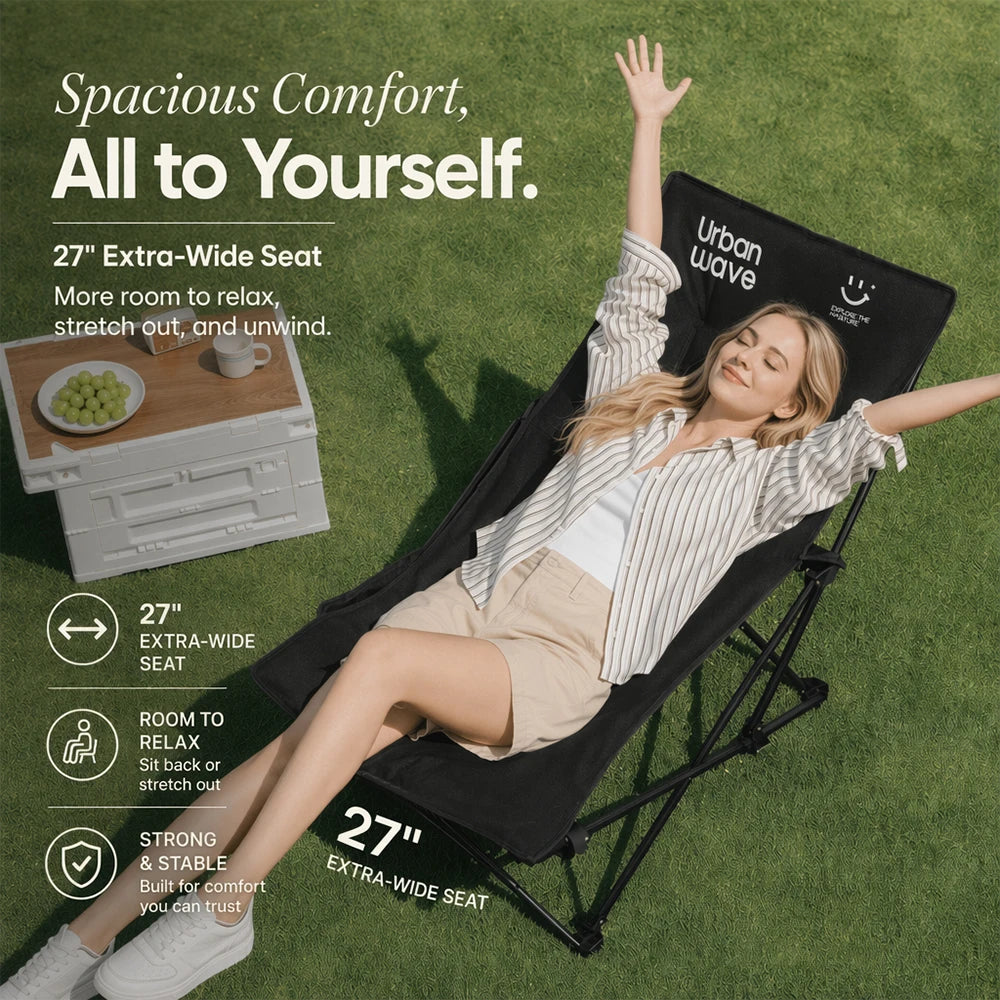 Outdoor folding bed, camping bed with mattress, portable folding bed, 330 Lbs capacity, carry bag