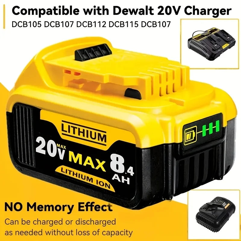 DeWei 20V 8.4Ah Replace Battery DCB205 18650 Lithium Battery Power Battery DCB206-2 DCB205-2 DCB205