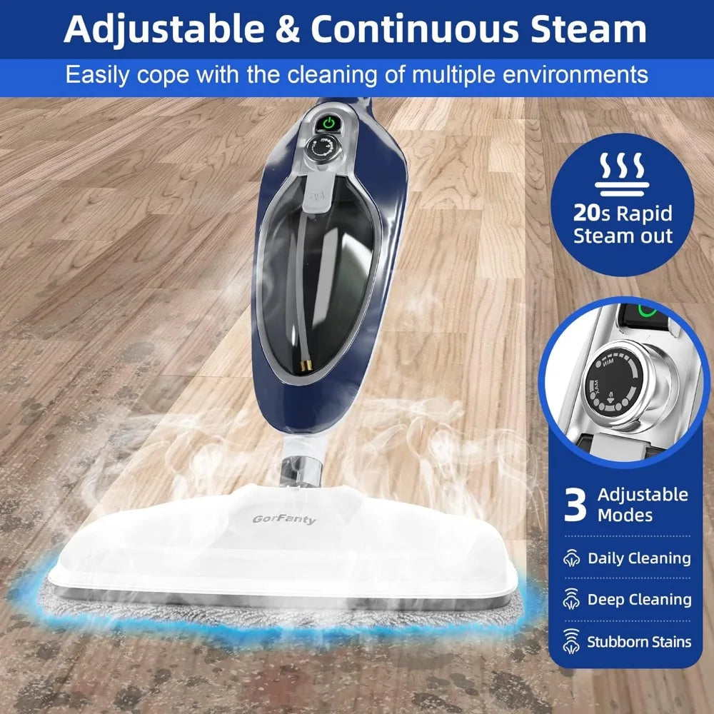 Steam Mop - 10-in-1 Floor Steamer Detachable Handheld Steam Cleaner with 11 Accessories