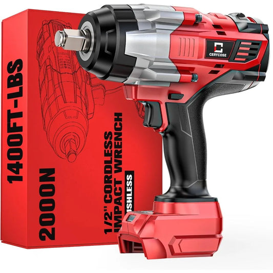 High Quality Cordless Impact Wrench 1/2 inch/Milwaukee 18V Battery/1400 FTLBS High Torque/Heavy Duty