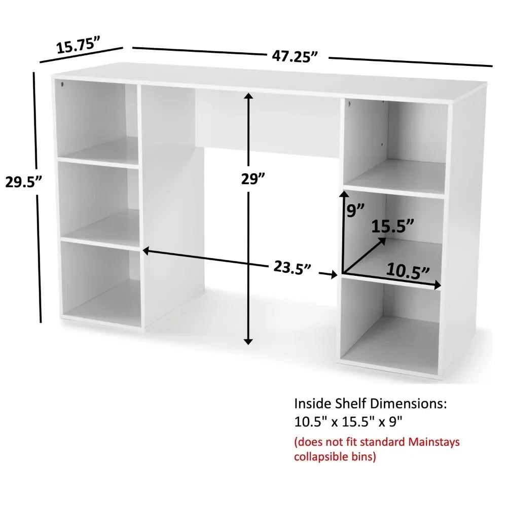 Mainstays 6-Cube Storage Computer Desk, White