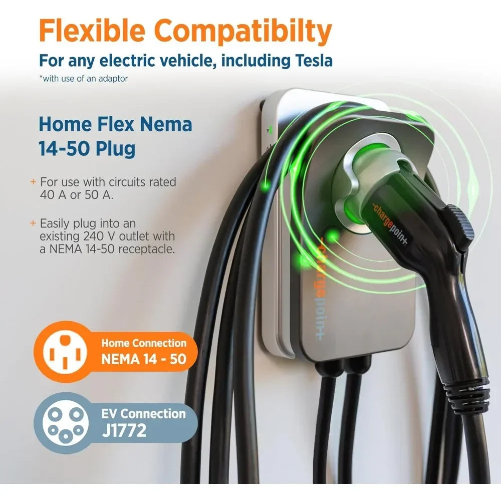 Home Flex Level 2 EV Charger, NEMA 14-50 Outlet 240V EV Charge Station