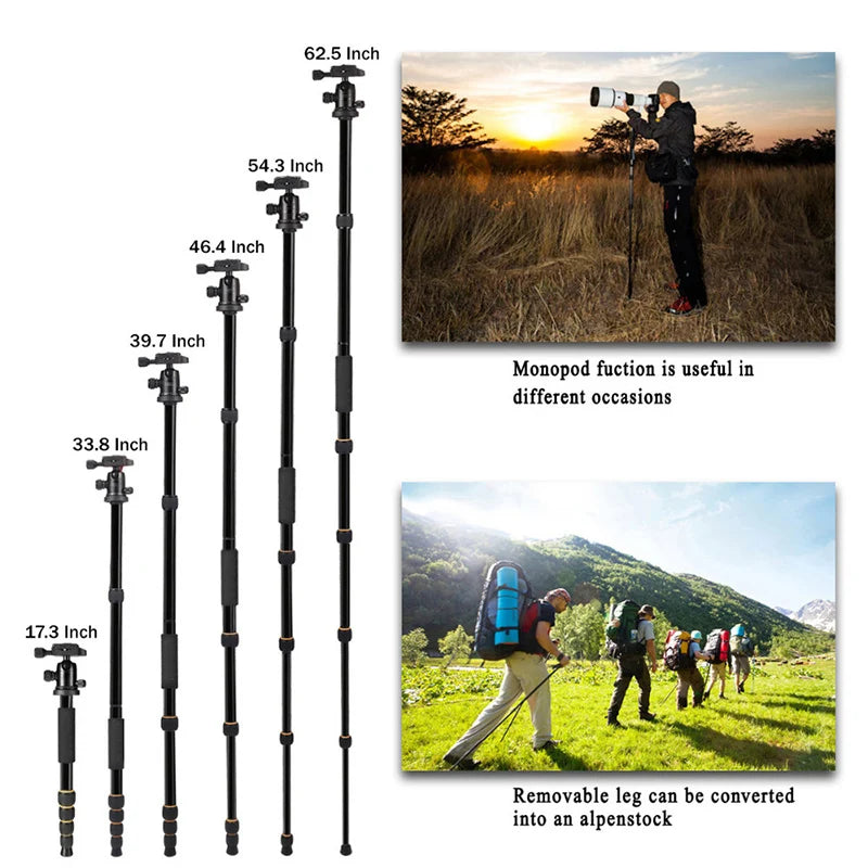 Q666 Professional Camera Tripod  Phone Stand Tripod/Travel Camera Monopod  for DSLR Smartphone
