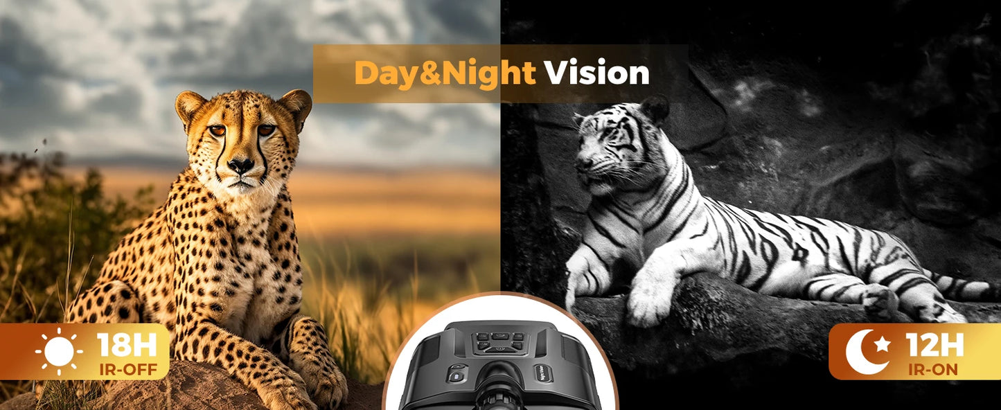 Night Vision Binoculars 4K Infrared 5000mAH Rechargeable 8X Digital Zoom 600 Meters Darkness Goggles