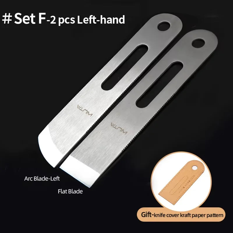 WUTA Design Professional Leather Thinning Knife Skiving, Round/Flat/Slanted Blade,Right/Left Handed