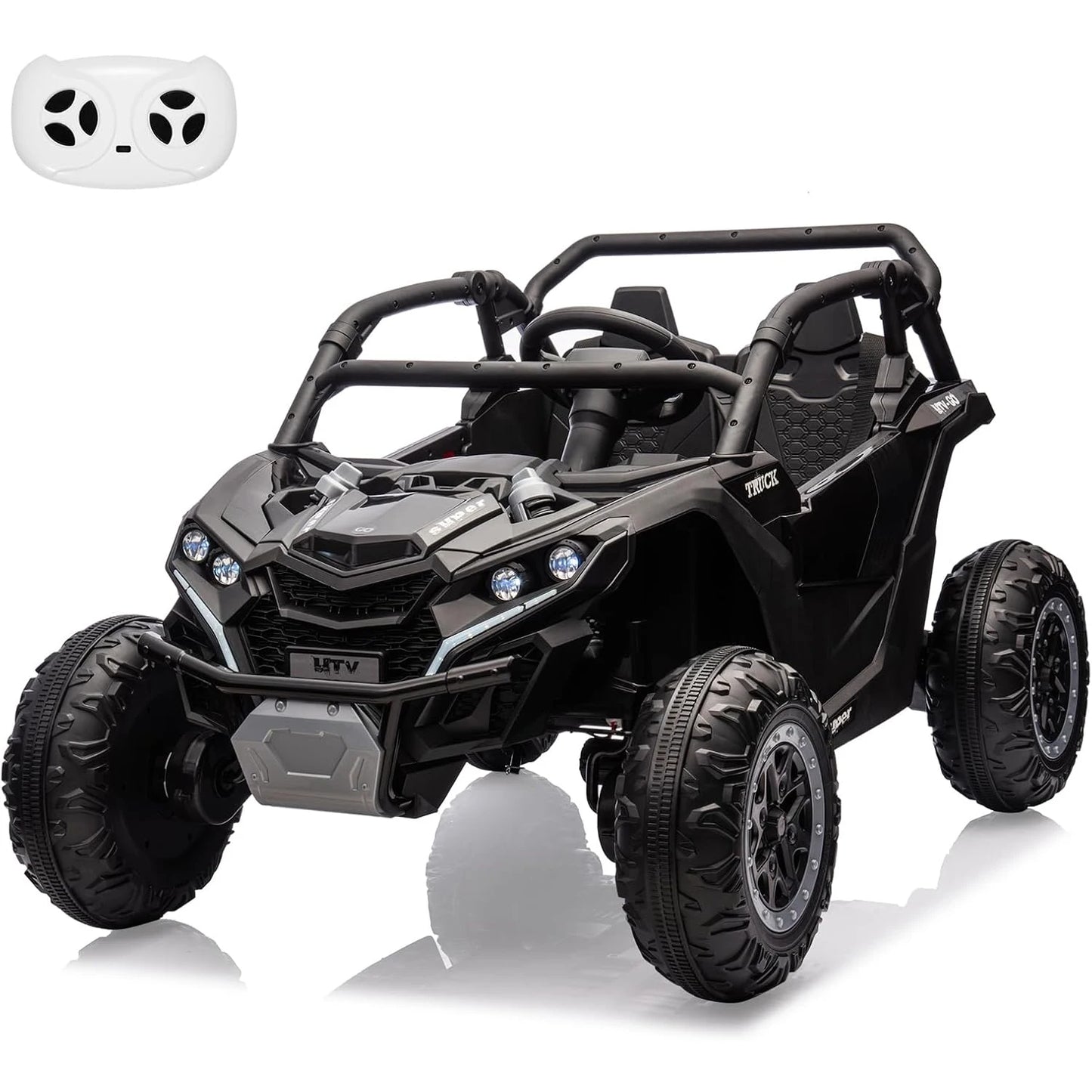 24V Ride On Car For Kids, 4WD Electric Vehicle With Remote Control, 2 Seater, LED Lights, 3 Speeds