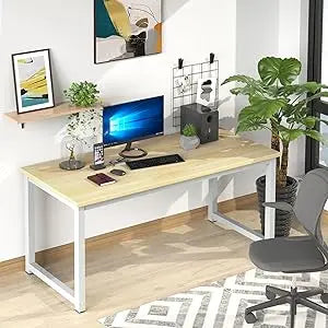 NSdirect 63" Computer Desk,Large Home Office Desk Wide Workstation 1 inch Thicker Tabletop