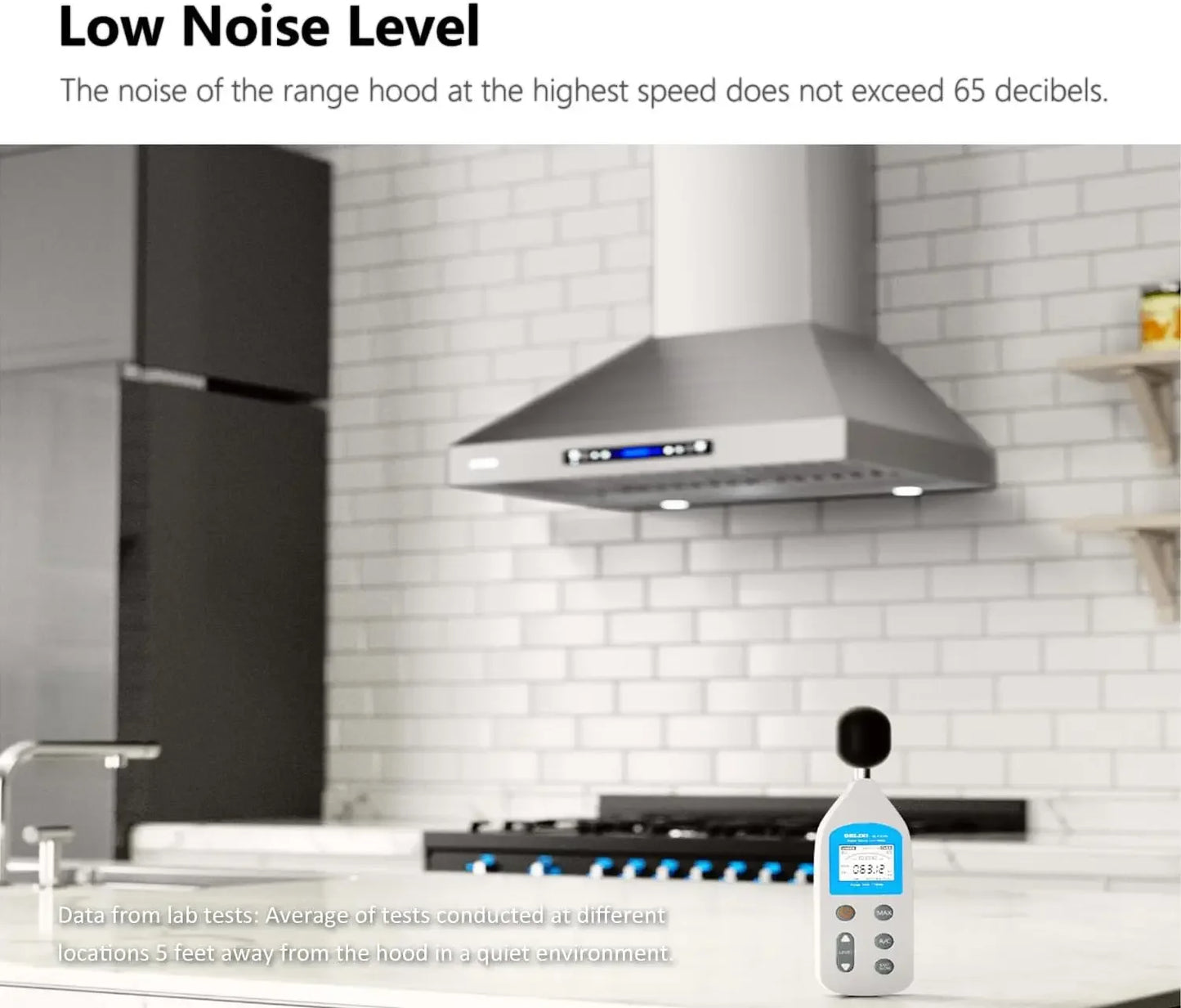 IKTCH 36-inch Wall Mount Range Hood 900 CFM Ducted/Ductless, Kitchen Chimney Vent Stainless Steel