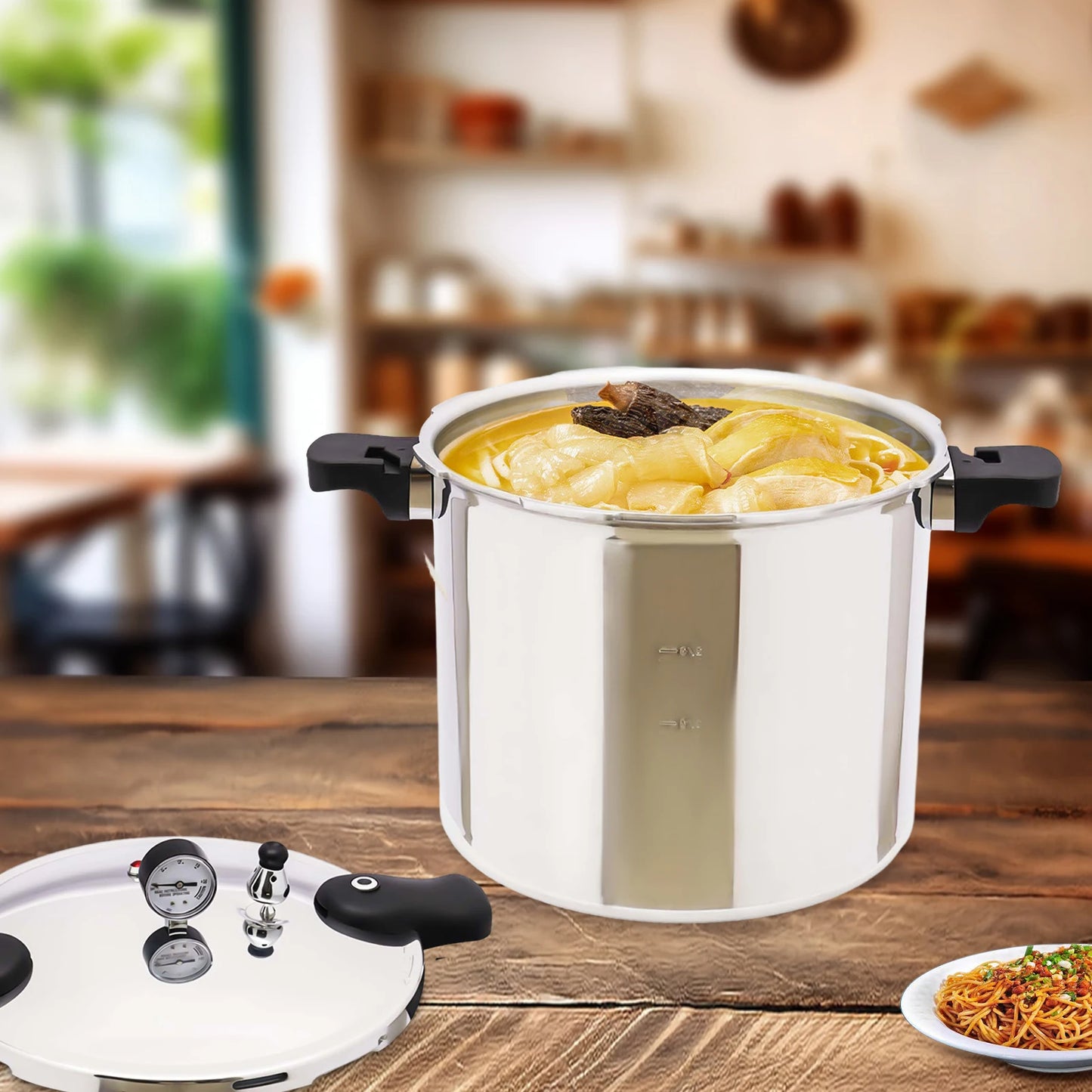 23 Quart 22L 90kpa Pressure Canner/Cooker w/Pressure Gauge 10PSI Explosion Proof Safety Valve