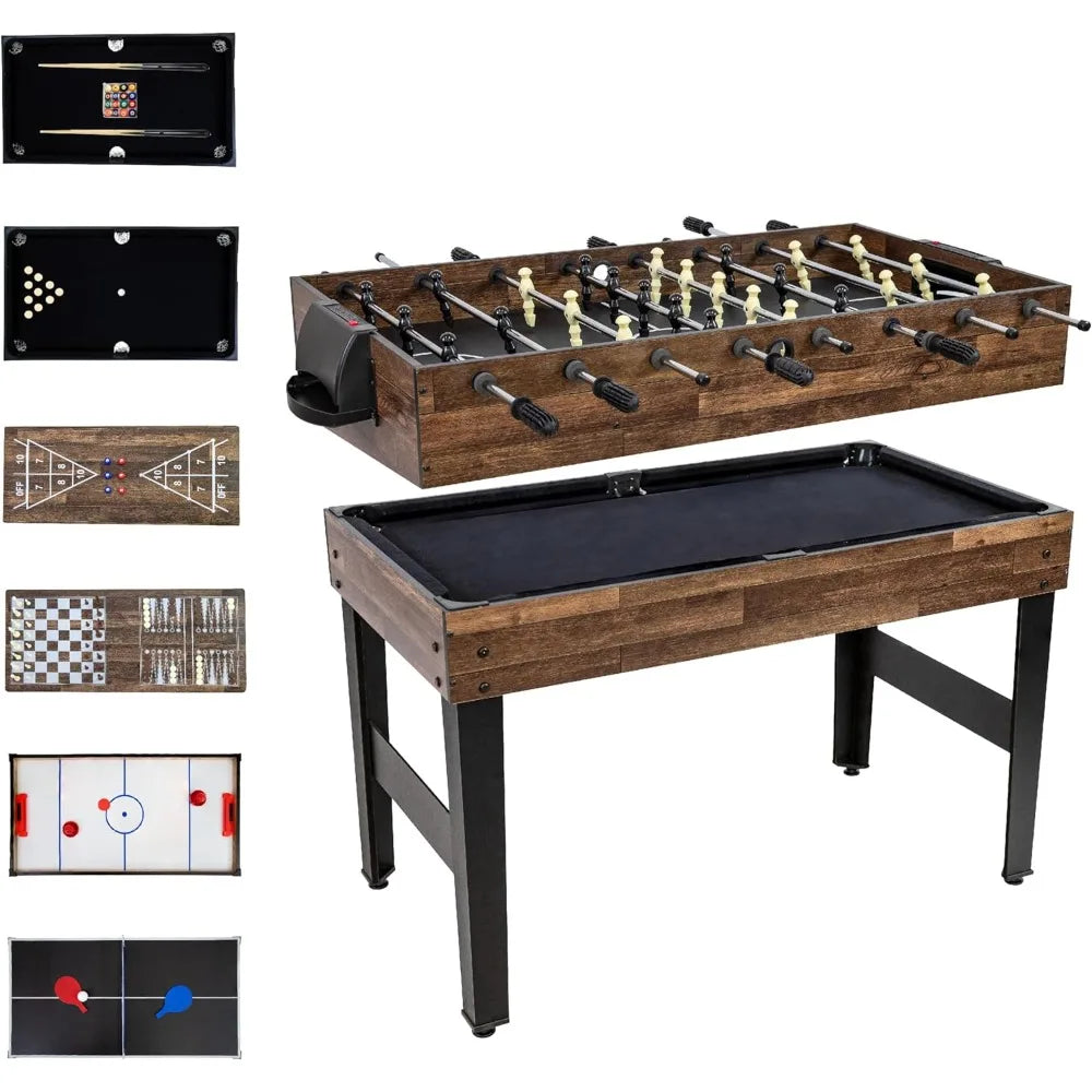 10-in-1 Game Table - Combination Multi-Game Table with Billiards, Push Hockey, Foosball