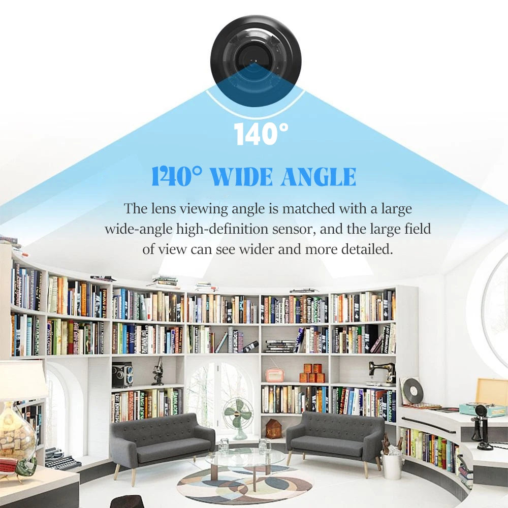 1080P HD Mini Wifi Camera Wireless Smart Home Security Camcorder 140° angle Home IP Night Vision