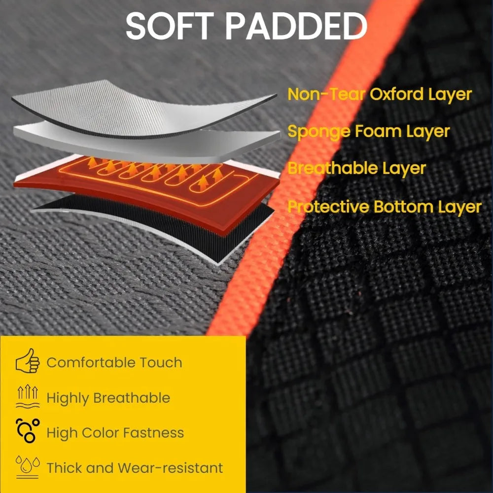 Oversized Padded Camping Chair Folding Loveseat Heavy Duty Quad Fold w/Cup Holders Supports 650 LBS