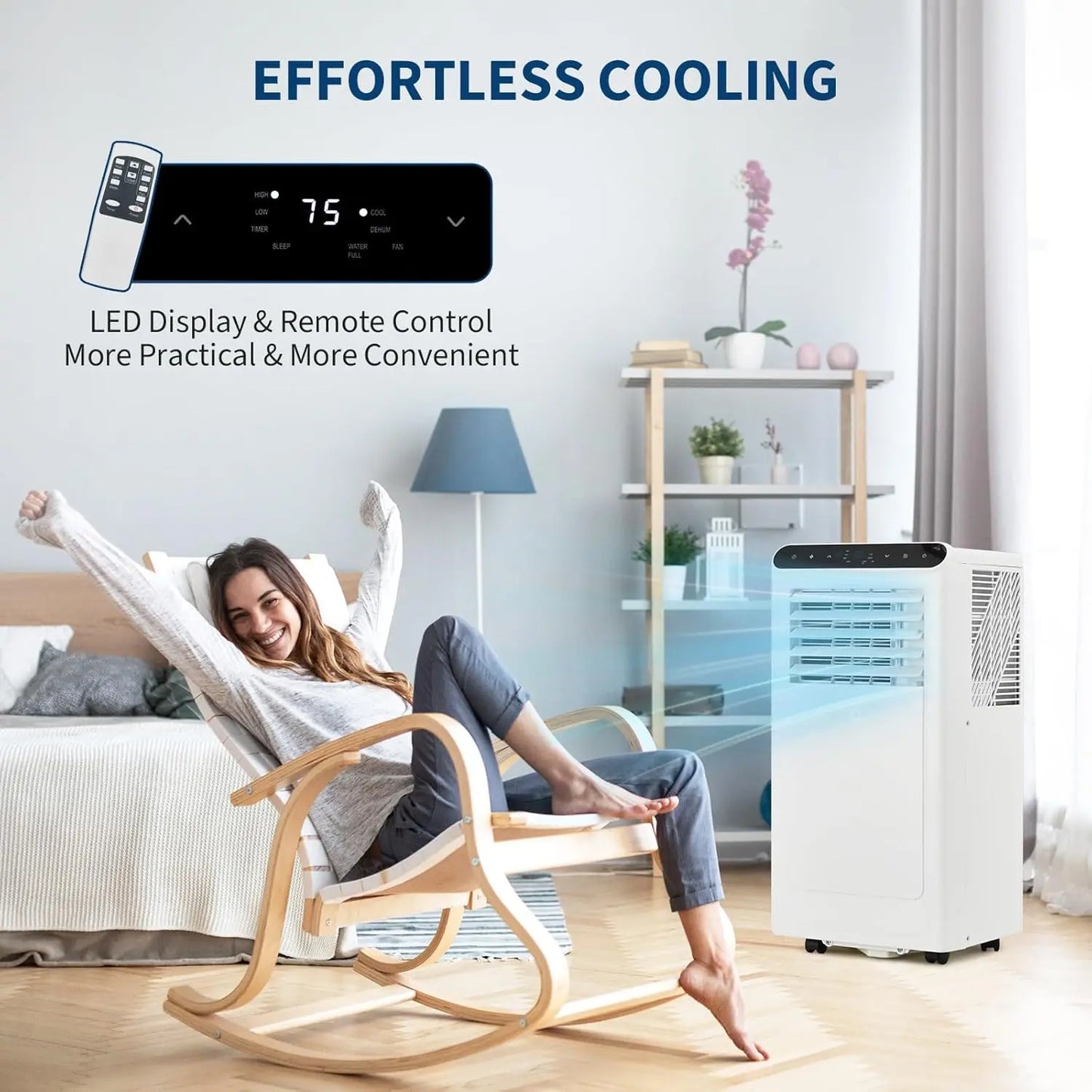 10,000 BTUs Portable Air Conditioners, Portable AC for Room Up to 450 Sq.Ft, 3-IN-1 Quiet AC Unit