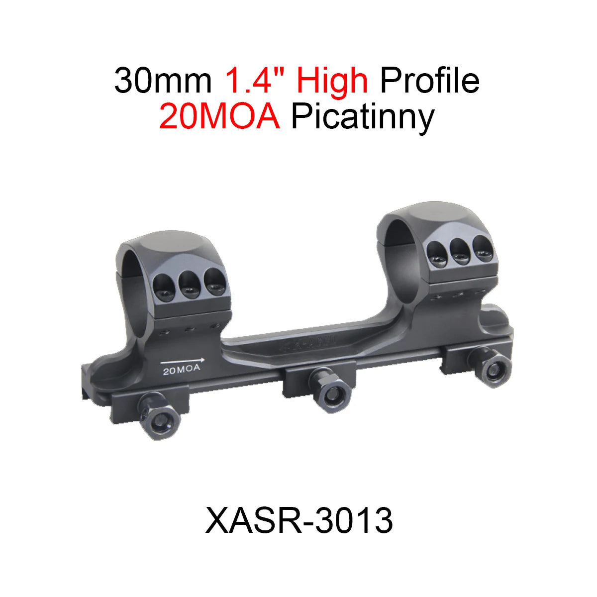 Vector Optics X-ACCU 30/34mm One Piece Dovetail & Picatinny Rings Mount 0/20 MOA Type
