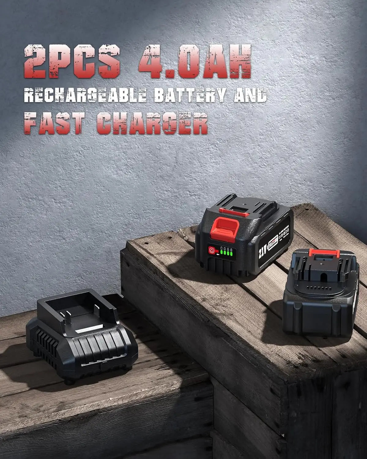 Avhrit Cordless Impact Wrench 1/2, High Torque 700Ft-lbs(950N.m)/2X 4000mAh Battery Fast Charger