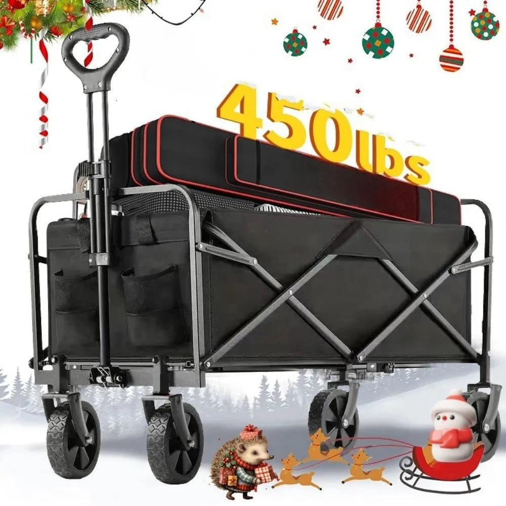 1PC Collapsible Foldable Wagon Cart, Car storage Heavy Duty Utility With All-Terrain Wheels