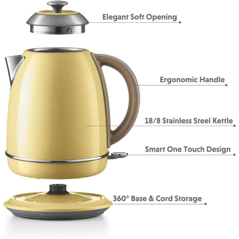 Electric Kettle, Auto Shut-Off and Boil Dry Protection, 1.7 L Cordless Water Boiler w/Swivel Base