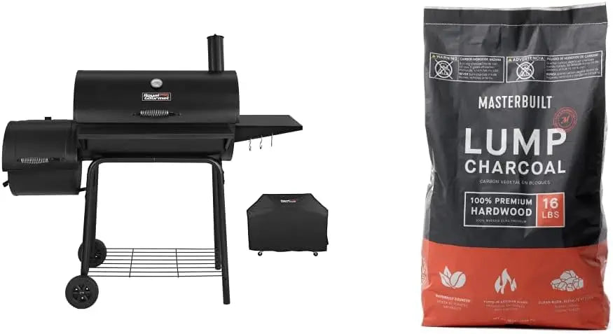 Royal Gourmet CC1830SC Charcoal Grill Offset Smoker w/Cover, 811 Square Inches, Black