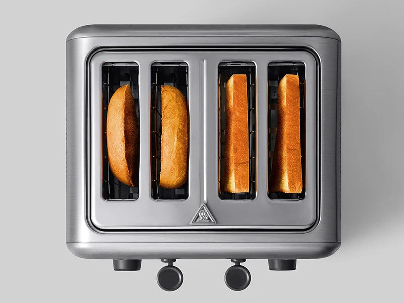 T640 4-Slice Toaster,Extra Wide Slots, Retro Stainless Steel with High Lift Lever, Bagel and Muffin