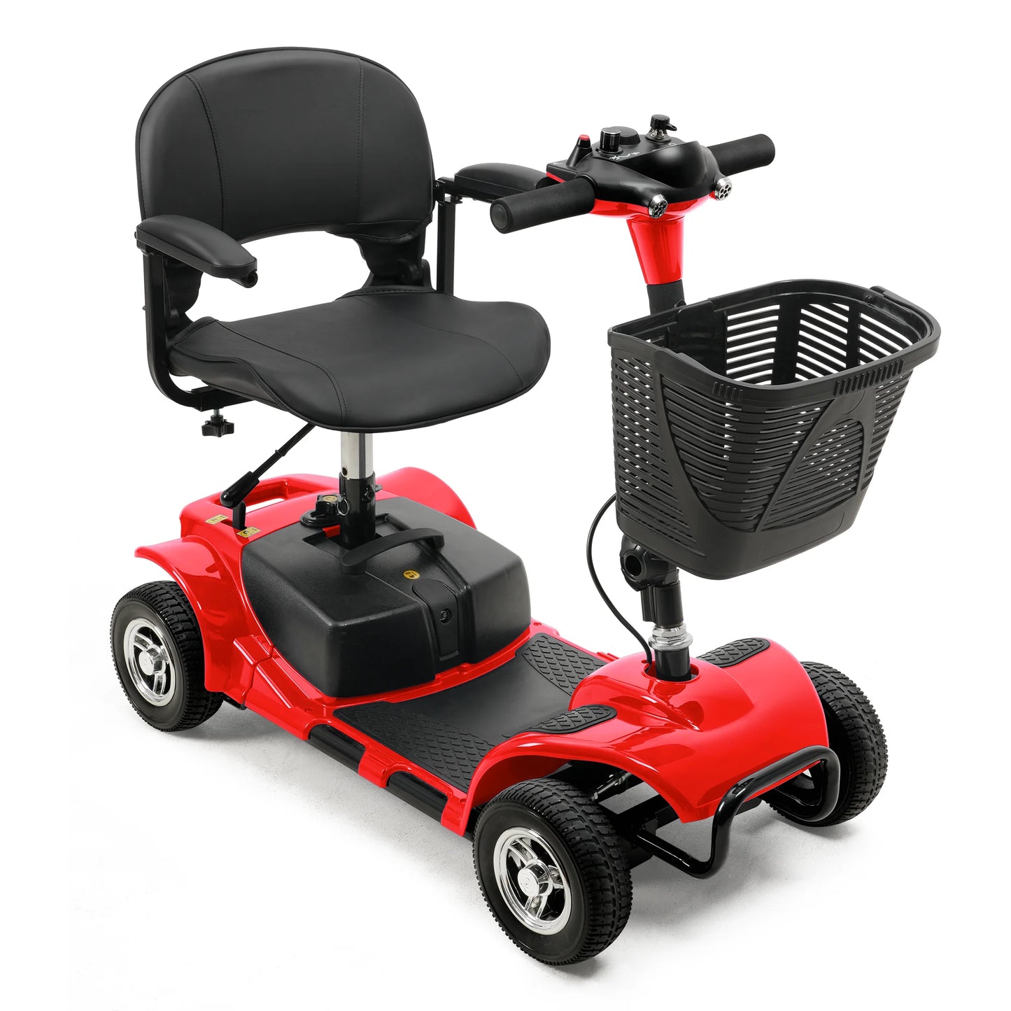 Red Blue 4 Wheels Mobility Scooter Electric Powered Wheelchair Device for Travel