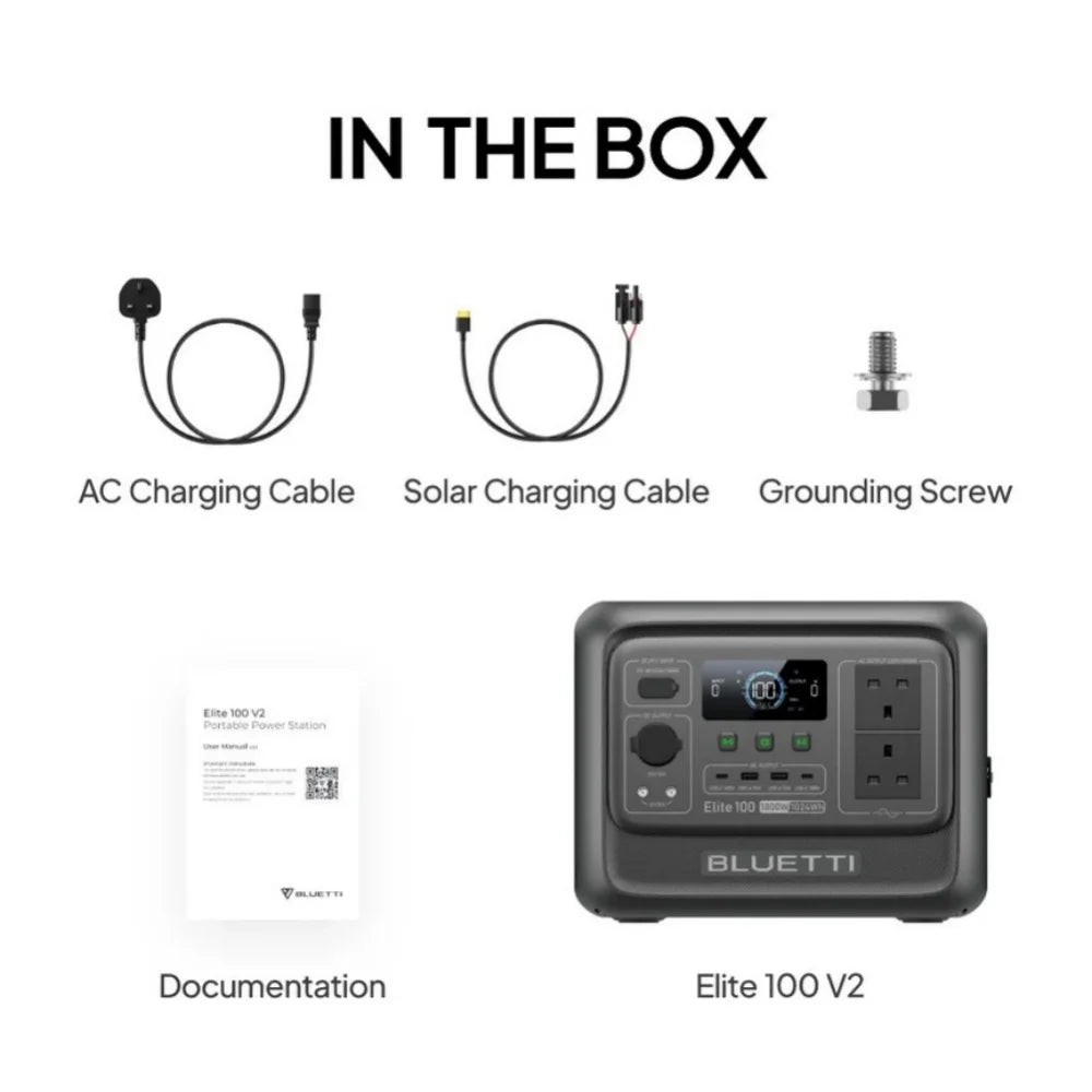 BLUETTI Elite 100 V2 Portable Power Station 1800W 1024Wh Solar Generator for Outdoor Camping /Backup