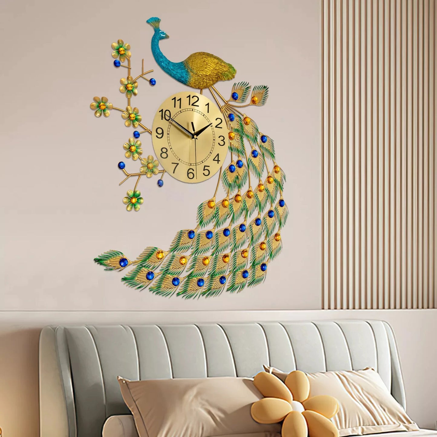 Peacock Wall Clock 7565cm, Modern Simple Wall Clock, European Wall Clock, Creative Peacock