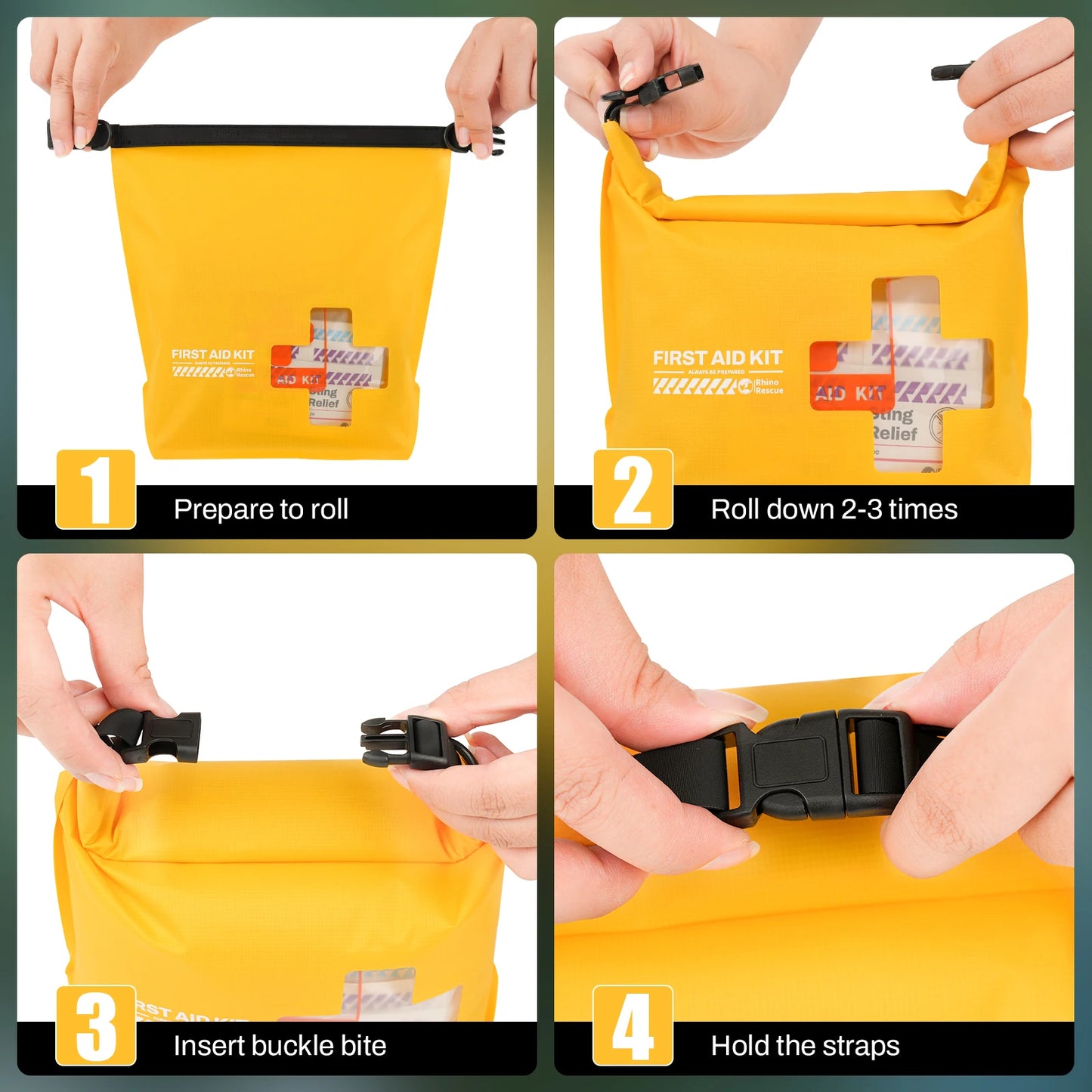 RHINO RESCUE Waterproof First Aid Kit, Lightweight Boat Dry Bag, Emergency Survival Supplies Floats