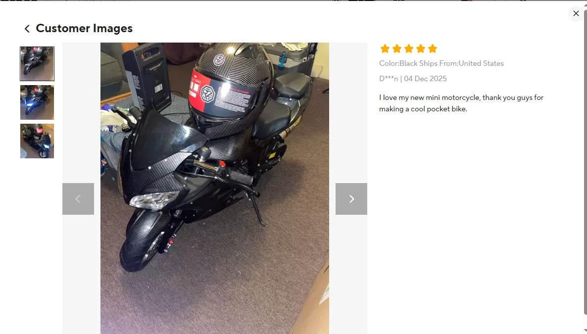 49cc 4-Stroke Pocket Rocket Motorcycle Mini Motorcycle Gas Pocket Motorbike/Racing Max Speed 25MPH