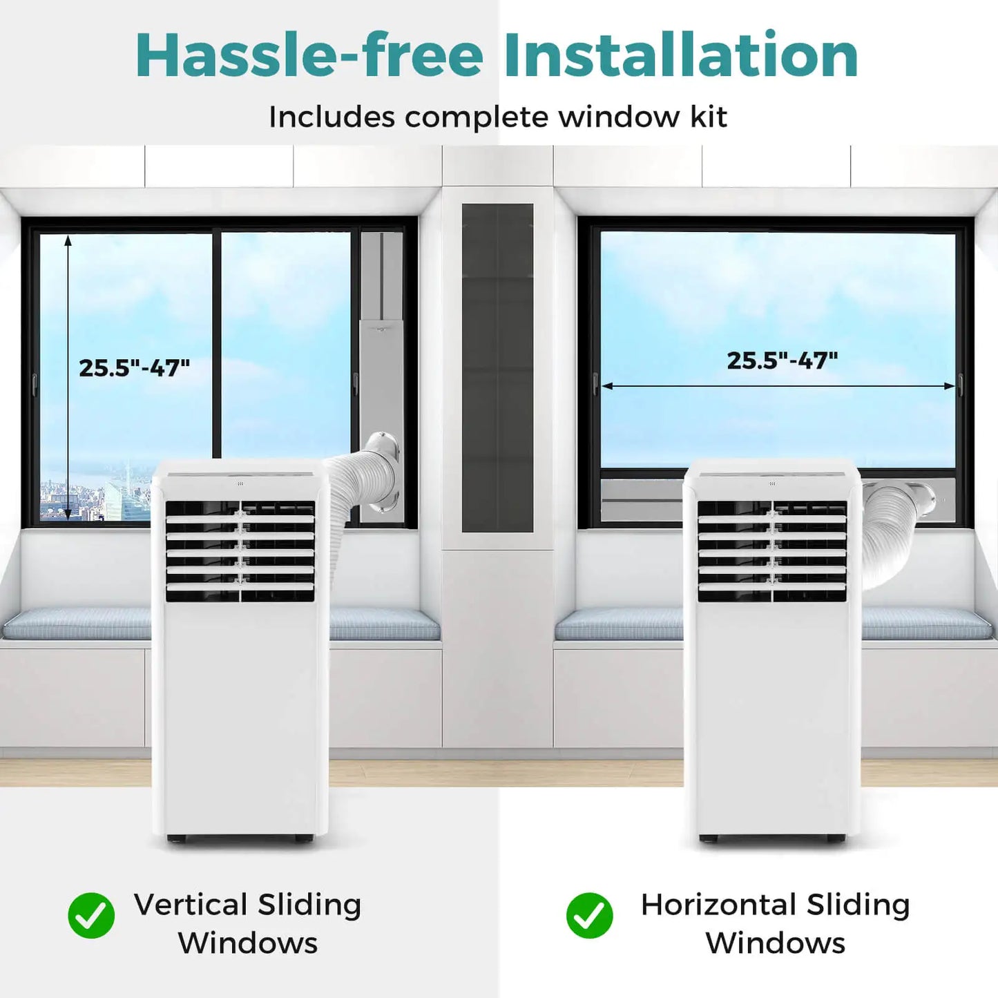 8000 BTU Portable Air Conditioner with Dehumidifier & Fan Sleep Mode & 24H Timer