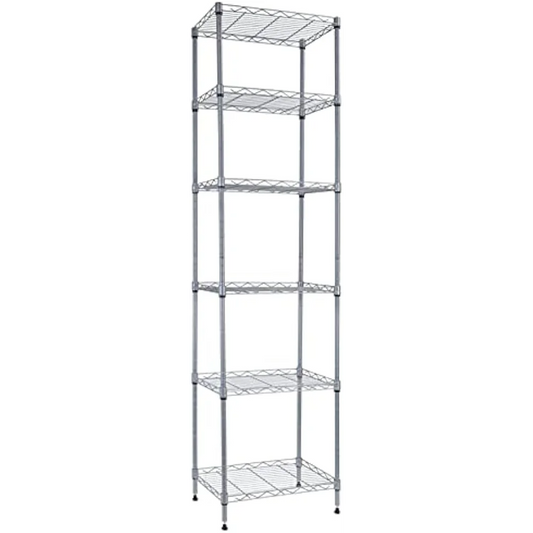 REGILLER 6 Wire Shelving Steel Storage Rack Adjustable Unit Shelves (16.8L x 11.7W x 63H)