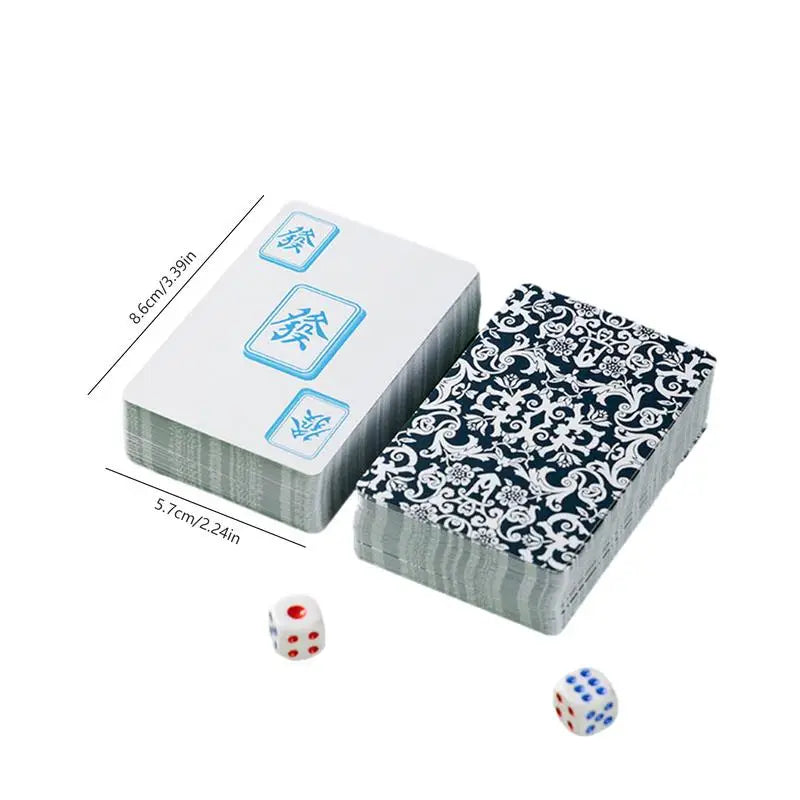 Portable Mahjong Set Non-Sticky Playing Cards