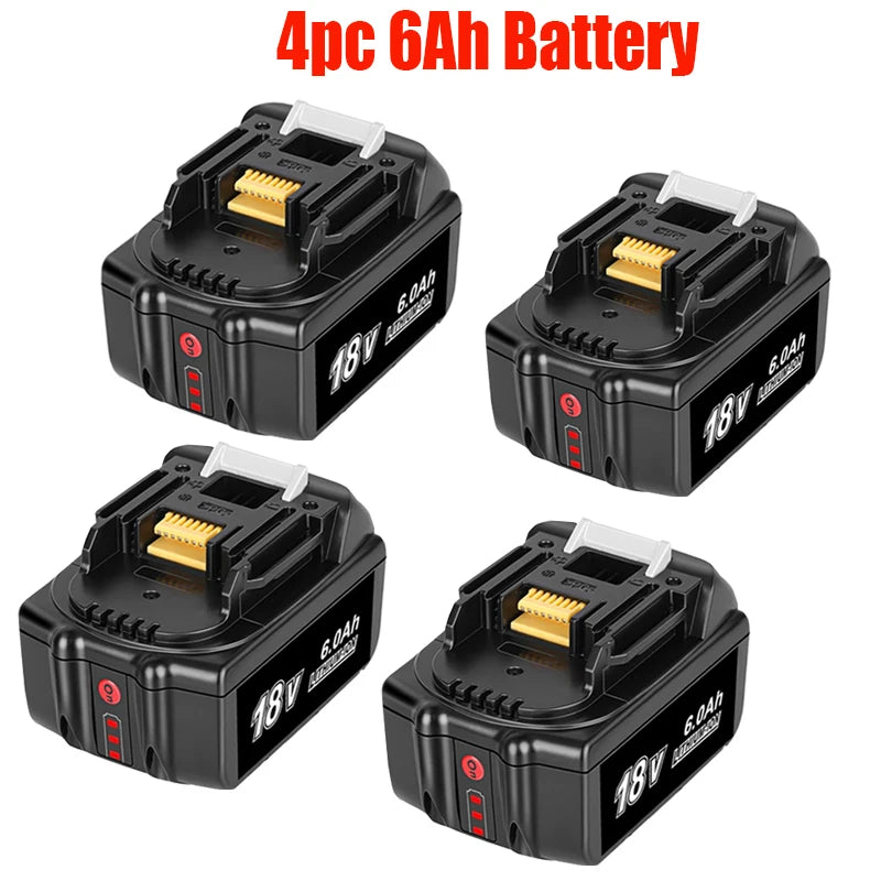 Makita Rechargeable Power Tool Battery, LED Lithium-ion, 6.0 Ah 18V LXT BL1860B BL1860BL1850 BL1830