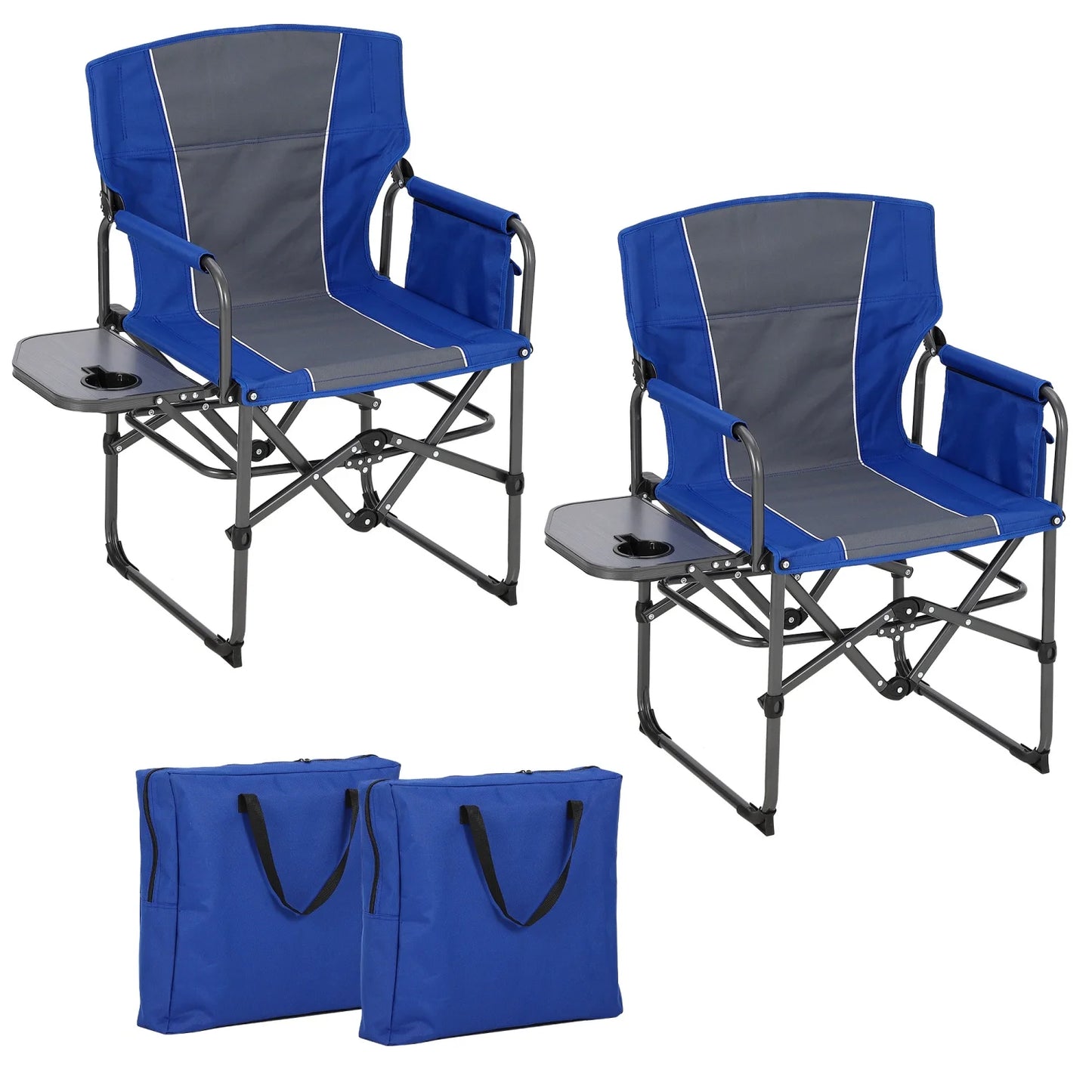 1 Pack / 2 Pack Oversized Heavy Duty Folding Directors Chair for Adults, 400 Lbs Capacity