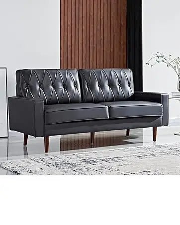 Container Furniture Direct S5456 Mid Century Modern Velvet Upholstered Tufted Sofa, 69.68"