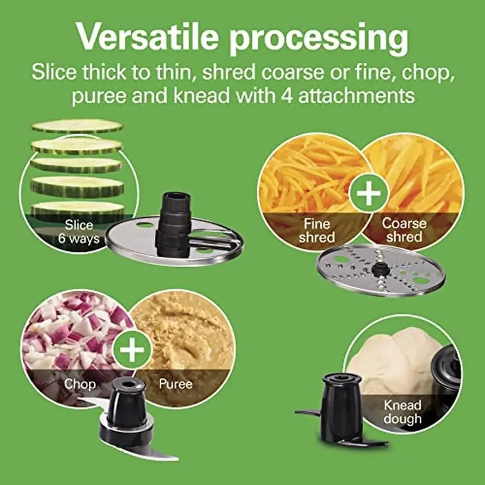 8 Cup Food Processor Vegetable Chopper Blade Scraper Pour Spout Silver