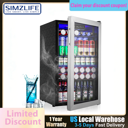 Beverage Refrigerator/Cooler,130Cans Mini Fridge,3.1Cu.Ft Capacity,LED Temperature Control