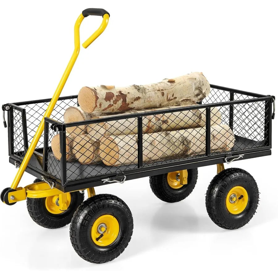 Heavy Duty Utility Garden Cart with 900 lbs Capacity Ideal/Hauling and Gardening w/Rotating Handle