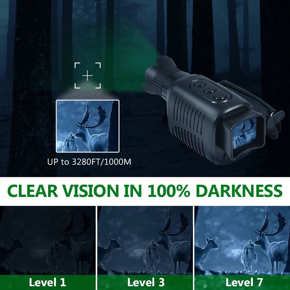 Monocular Night Vision 1080P HD Infrared Camera 5X Digital Zoom Telescope Full Darkness 300m