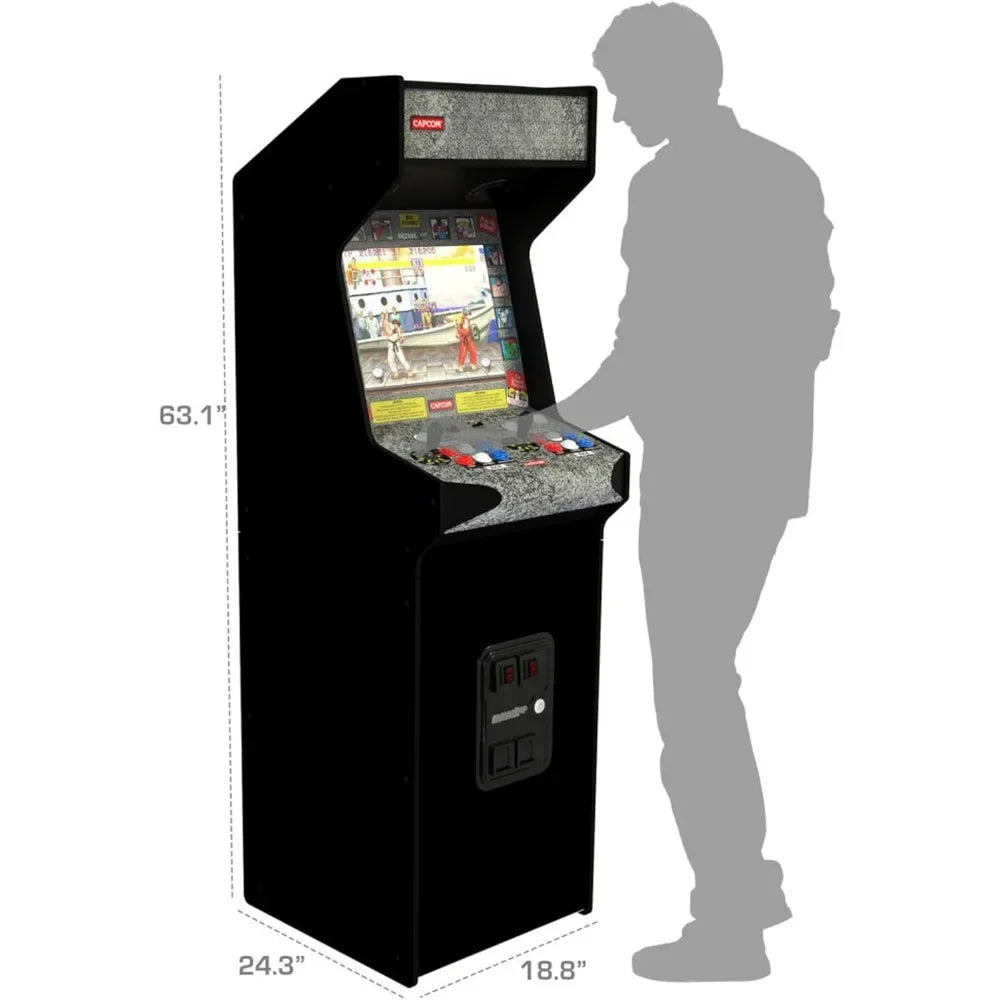 Deluxe Arcade Machine, Compact 5' Tall Stand Up Cabinet with 14 Classic Games and 17" BOE Screen