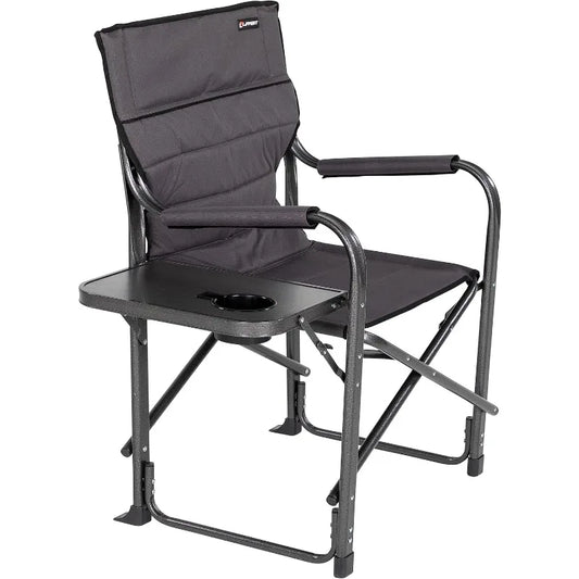 Lippert Scout Plus Director Chair w/Side Table Foldable,600D Polyester,UV & Water Resistant PVC Coat